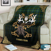 Cranstoun Tartan Crest Premium Blanket - Celtic Stag style